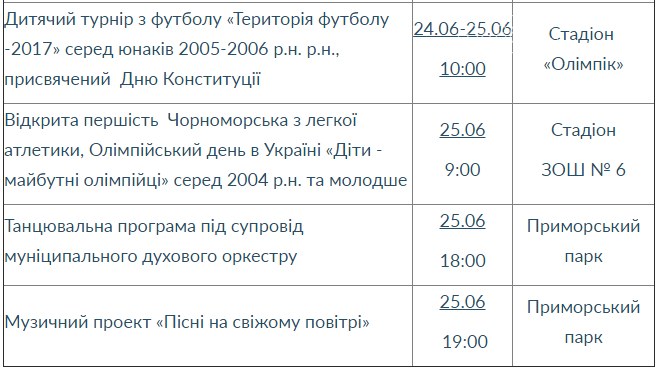 План культурно-массовых мероприятий на 24-25 ИЮНЯ 2017 г. в..., фото-2 План культурно-массовых мероприятий на 24-25 ИЮНЯ 2017 г. в Черноморске, фото-2
