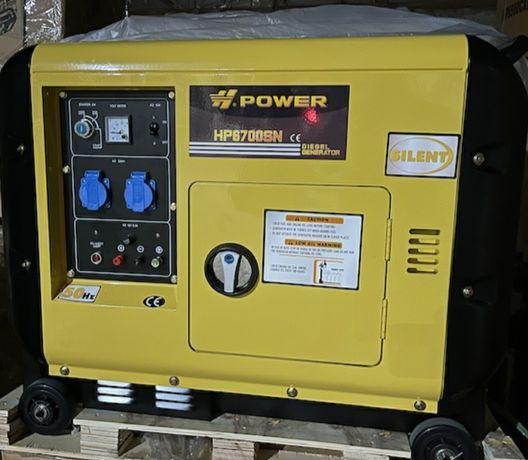 Дизельний електрогенератор 5 кВт HP6700SN, H-POWER - Зображення 1