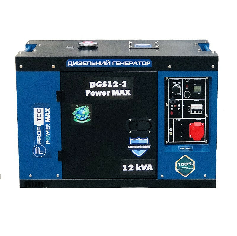 Дизельный генератор PROFI-TEC DGS12-3 Power MAX 12кВА/10кВт, 380V