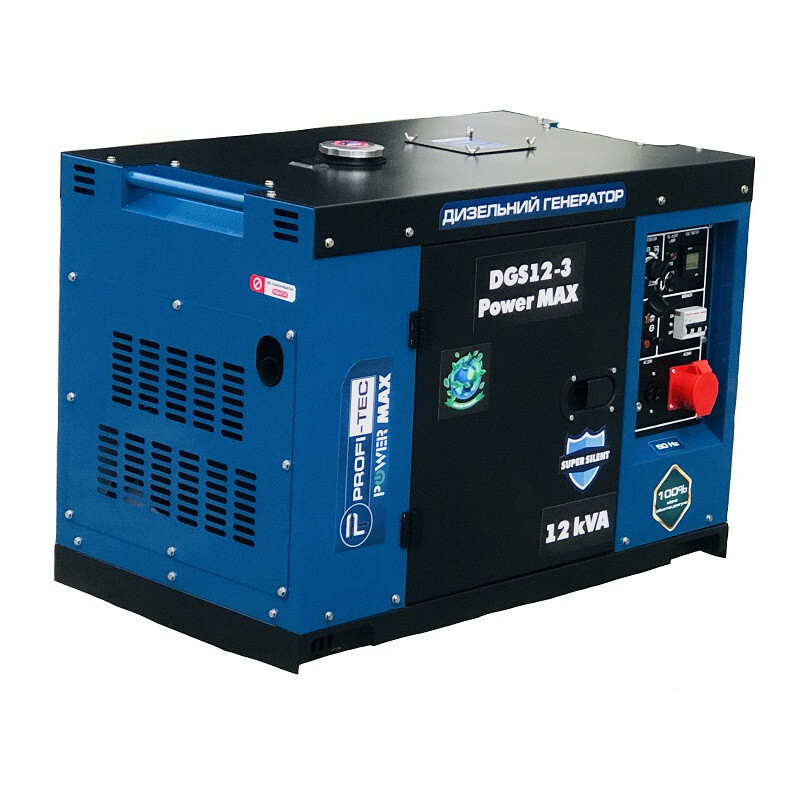 Дизельный генератор PROFI-TEC DGS12-3 Power MAX 12кВА/10кВт, 380V - Зображення 1