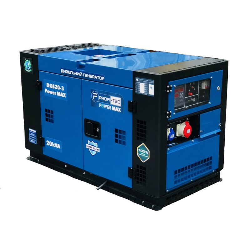 Дизельный генератор PROFI-TEC DGS20-3 Power MAX 20кВА/16кВт, 380V - Зображення 2