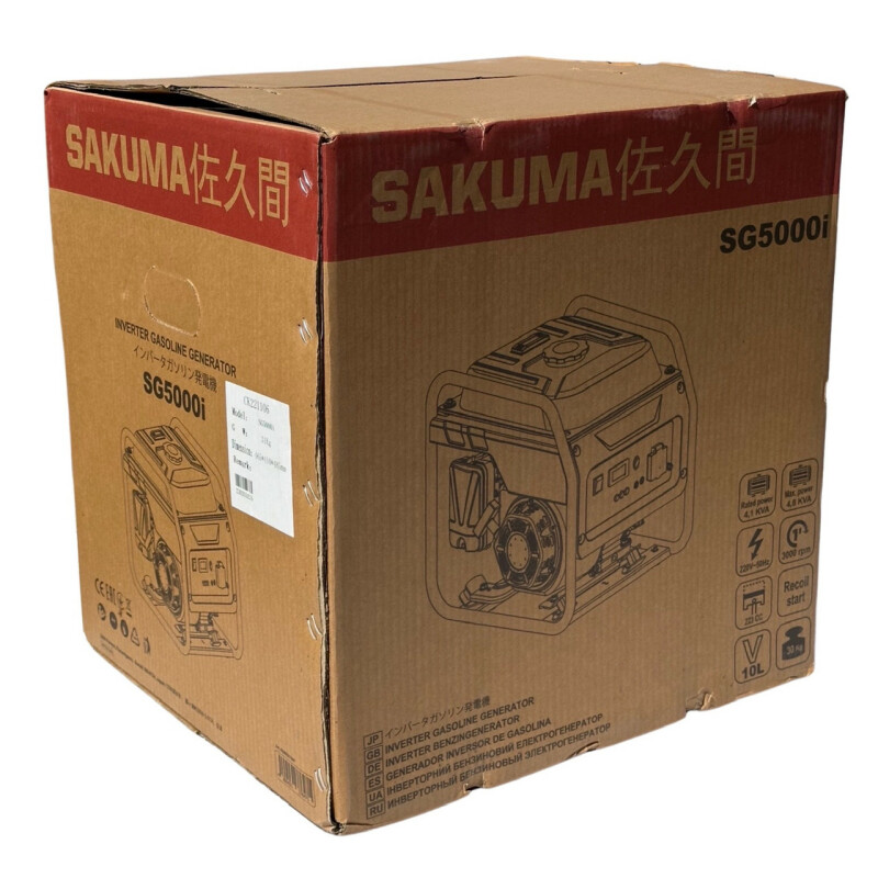 Инверторный бензиновый генератор SAKUMA SG5000i Номинальная мощность 3,5 кВт - Зображення 7