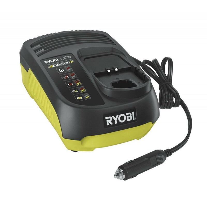 Зарядное устройство RYOBI RC18118C  ДЛЯ ЗАРЯДКИ ОТ АВТОМОБИЛЬНОГО ПРИКУРИВАТЕЛЯ Заряжает все типы аккумуляторов Ryobi 18 В