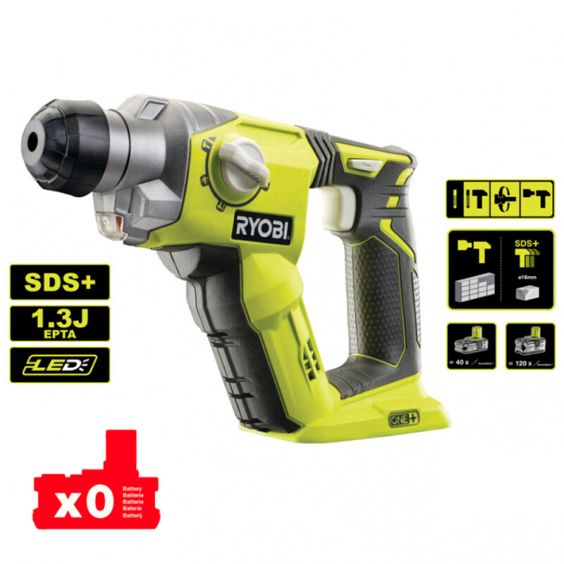 Перфоратор аккумуляторный RYOBI R18SDS-0 ONE+