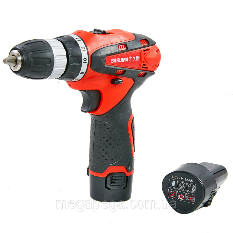 Шуруповерт аккумуляторный SAKUMA SD1203C+