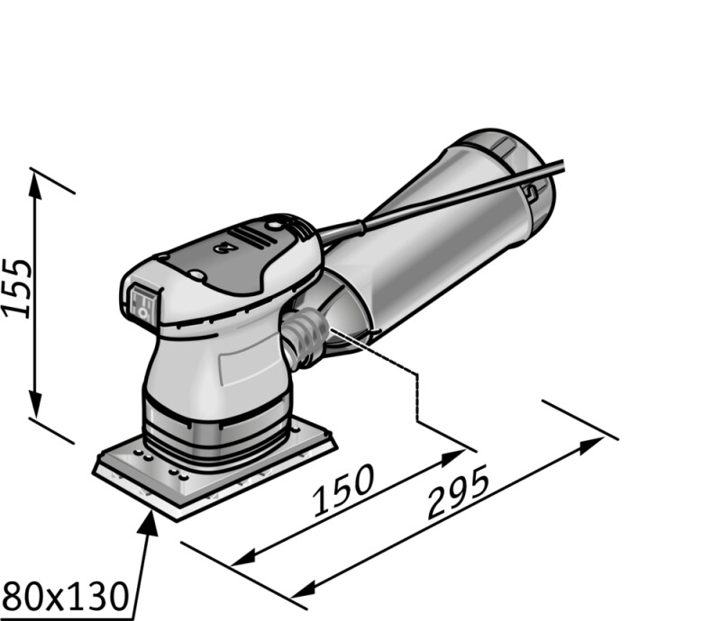 FLEX OSE 80-2 Виброшлифовальная машина с регулировкой частоты вращения - Зображення 1