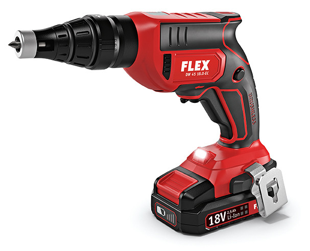 FLEX DW 45 18.0-EC M/2.5 Set Аккумуляторный шуруповерт для гипсокартона 18,0 В с насадкой - Зображення 3