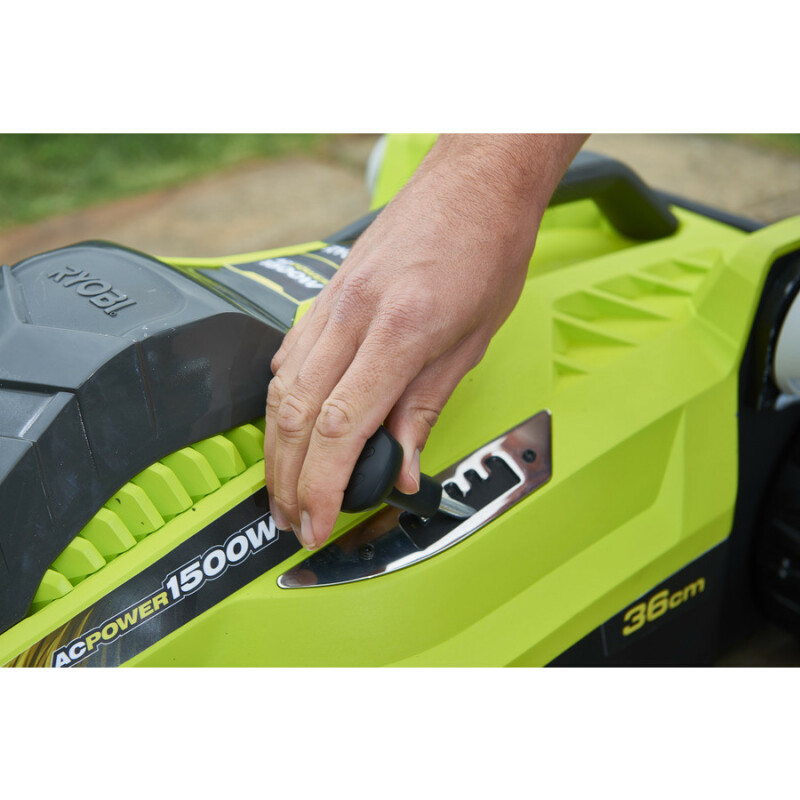 RYOBI RLM15E36H Электрическая колесная газонокосилка 1500 Вт, ширина скашивания 36 см. - Зображення 4