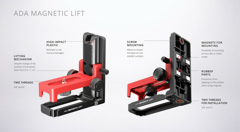 Крепление магнитное с микролифтом ADA MAGNETIC LIFT с двумя крепежными винтами (резьба 5/8 и 1/4 дюйма) - Зображення 9