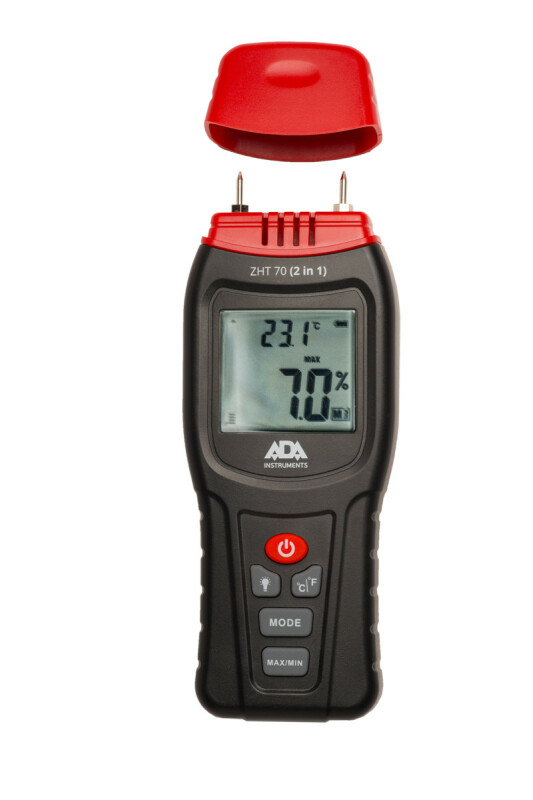 Измеритель влажности и температуры контактный ADA ZHT 70 (2 in 1) (древесина, строи-мат, температура воздуха) - Зображення 1