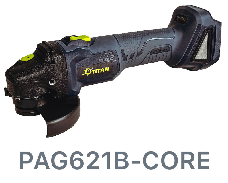 Аккумуляторная бесщеточная шлифмашина угловая TITAN PAG621B-CORE Brushless