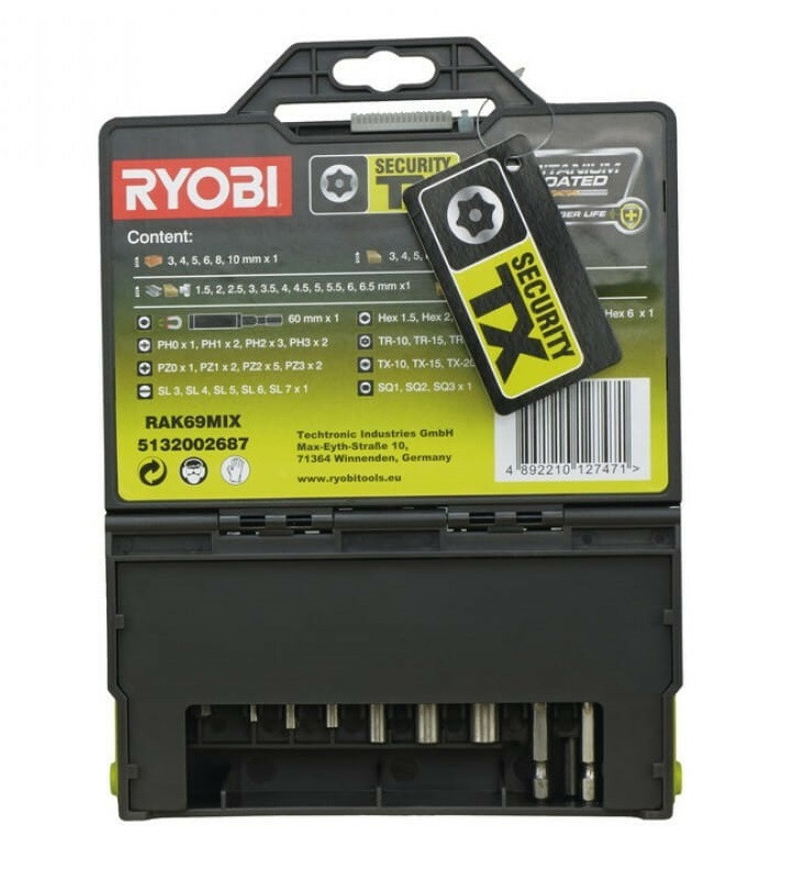Набор сверл и бит 69 предметов RYOBI RAK69MIX - Зображення 1