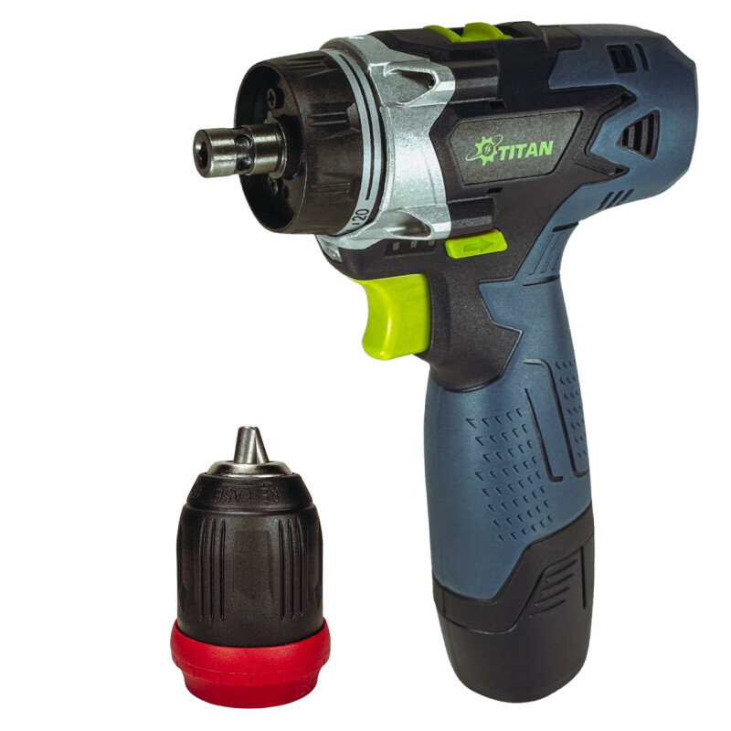 Аккумуляторная двухскоростная дрель-шуруповерт 12В, TITAN PDS3012Q SET - Зображення 6