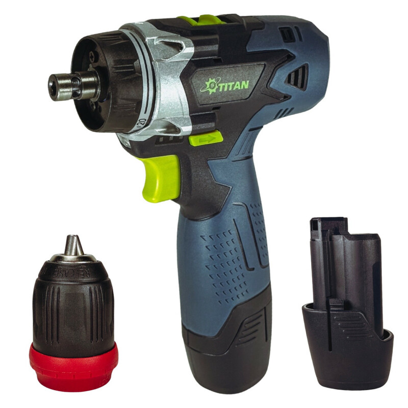 Аккумуляторная двухскоростная дрель-шуруповерт 12В, TITAN PDS3012Q SET - Зображення 2