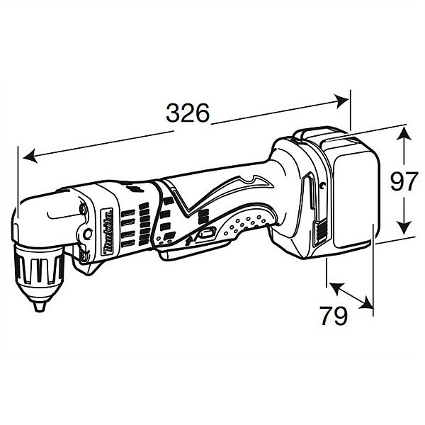Аккумуляторная угловая дрель Makita BDA351Z - Зображення 4