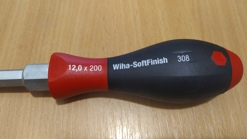 Отвертка прямой шлиц усилиная Wiha SoftFinish 12x200 - Зображення 2