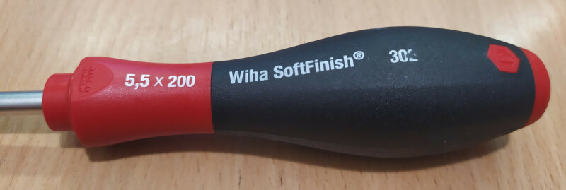 Отвертка прямой шлиц Wiha SoftFinish SL 5.5x200 - Зображення 1