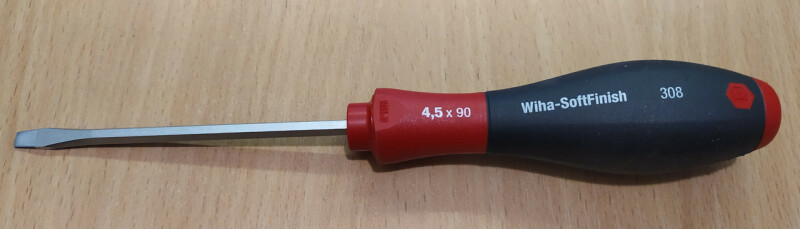 Отвертка прямой шлиц Wiha SoftFinish SL4.5x90