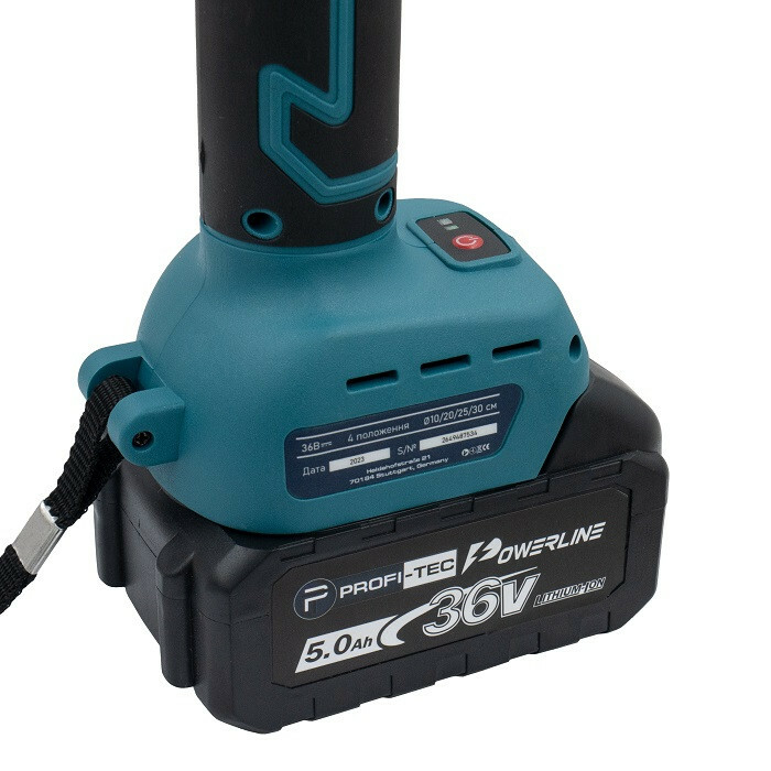 Аккумуляторный секатор PROFI-TEC PES36BL POWERLine (1 х 5.0 Ач, зарядное устройство) - Зображення 7