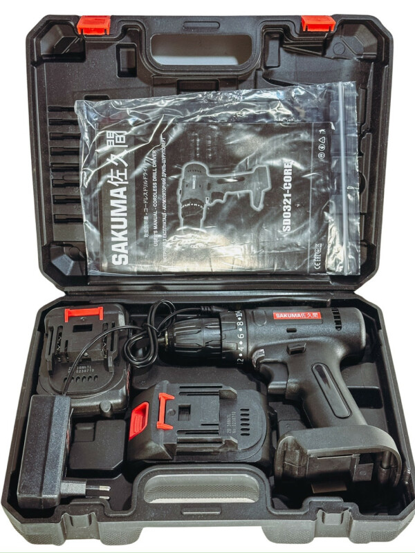Аккумуляторная Дрель-шуруповерт SAKUMA SD0321-CORE SET - Зображення 1