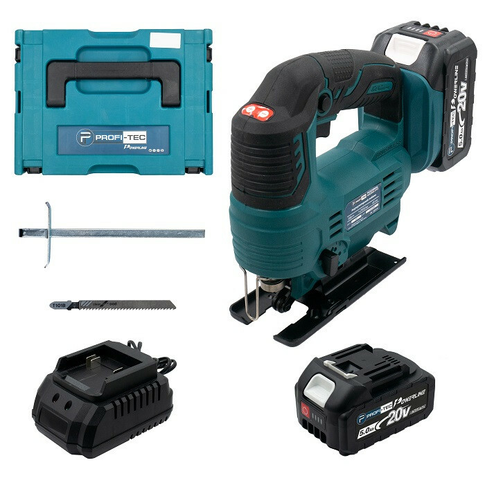Аккумуляторный лобзик PROFI-TEC PGS2080BL SET25P POWERLine (2 х 5.0 Aч, зарядное устройство)