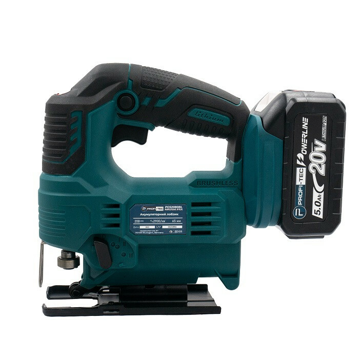 Аккумуляторный лобзик PROFI-TEC PGS2080BL SET25P POWERLine (2 х 5.0 Aч, зарядное устройство) - Зображення 3
