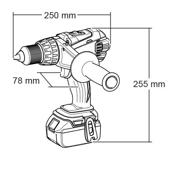 Аккумуляторная дрель-шуруповерт Makita DDF458Z 18v  91nm - Зображення 3