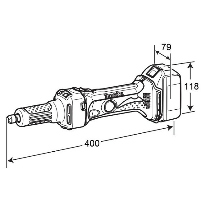 Прямая аккумуляторная шлифмашина Makita DGD800Z - Зображення 2