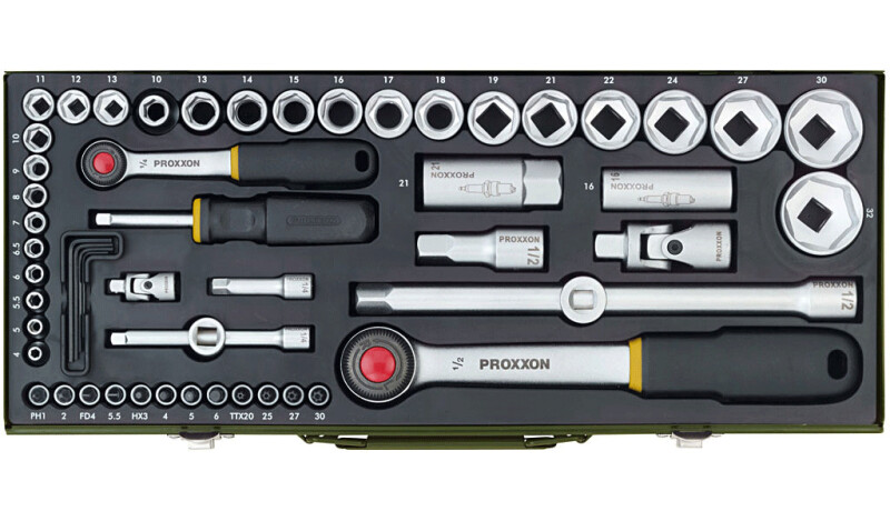 Набор из 56 позиций с трещотками на 1/4“ и 1/2“ Proxxon 23040 - Зображення 1