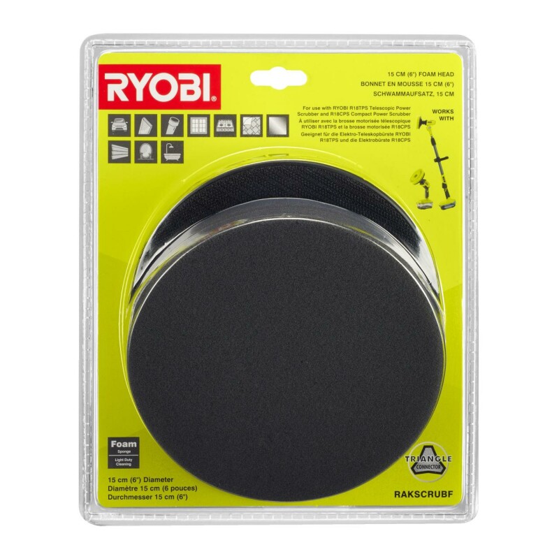 Губка-насадка для щеточной машины Ryobi RAKSCRUBF Ø150 5132005019 (для машин R18TPS и R18CPS ONE+) - Зображення 1