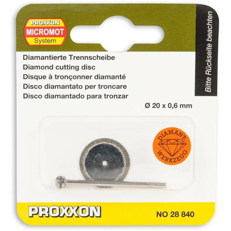 PROXXON 28840, Алмазный отрезной диск, 20 мм с дискодержателем - Зображення 2