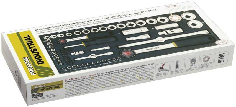 Набор из 56 позиций с трещотками на 1/4“ и 1/2“ Proxxon 23040 - Зображення 2