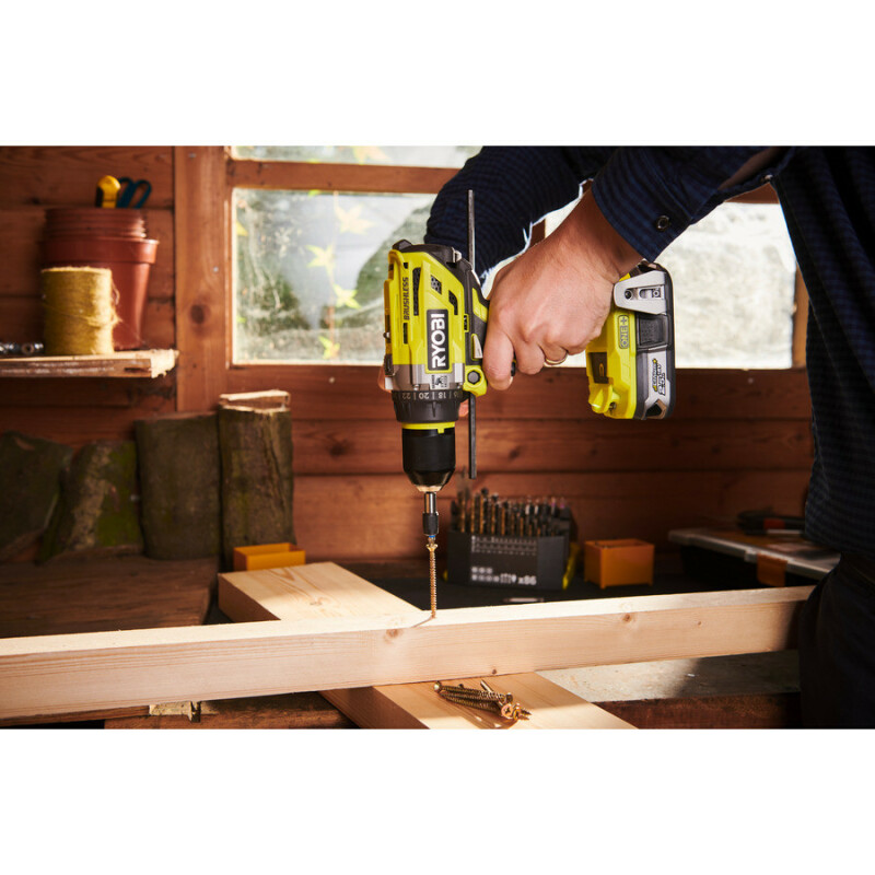 Аккумуляторная бесщеточная ударная дрель-шуруповерт RYOBI R18PD7-0 ONE+ 18V  85nm - Зображення 5