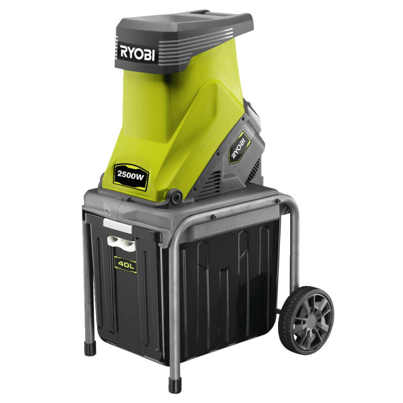 Электрический измельчитель веток 2500W, RYOBI RSH2545B, максимальный диаметр ветвей 45 мм