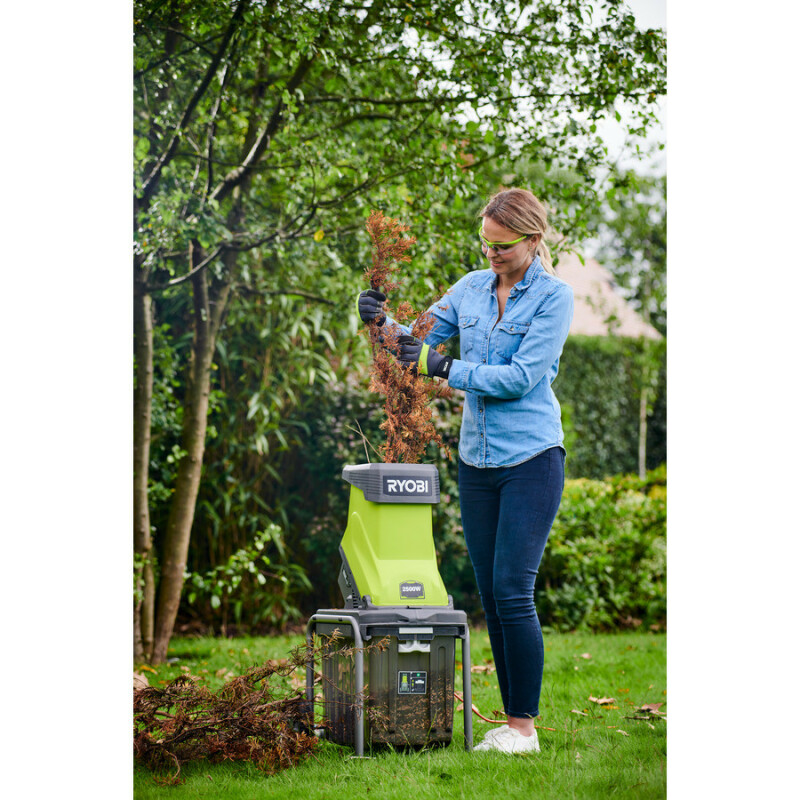Электрический измельчитель веток 2500W, RYOBI RSH2545B, максимальный диаметр ветвей 45 мм - Зображення 6