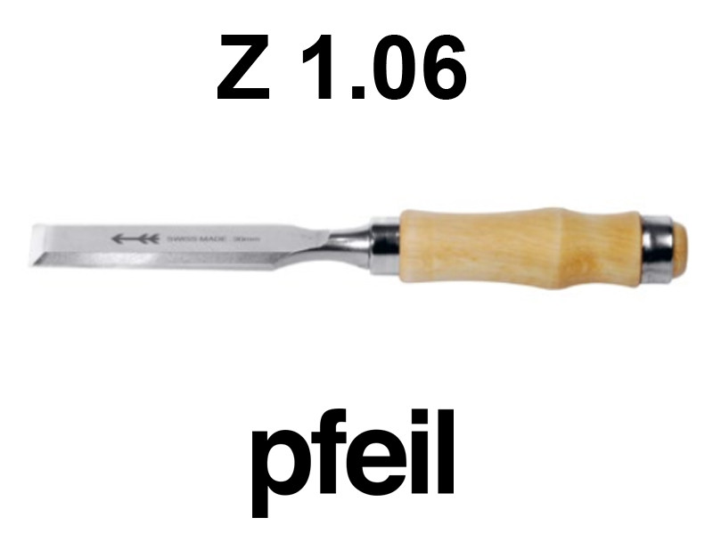 Стамеска Долото Pfeil плоское с деревянной рукоятью с кольцом, 6 mm Z 1.06