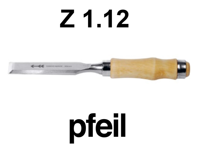 Стамеска Долото Pfeil плоское с деревянной рукоятью с кольцом, 12 mm Z 1.12 - Зображення 1