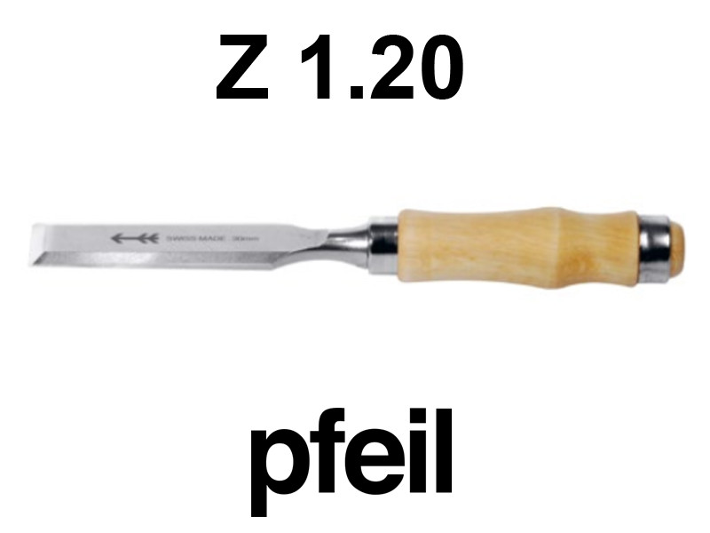 Стамеска Долото Pfeil плоское с деревянной рукоятью с кольцом, 20 mm Z 1.20