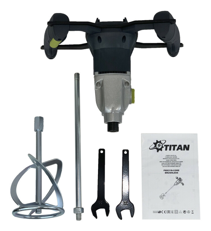 Аккумуляторный строительный миксер TITAN PMX21B-CORE BRUSHLESS - Зображення 6