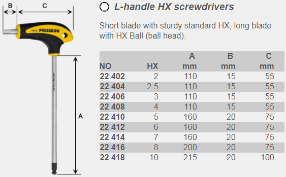 Шестигранная отвертка L-НЕХ 4 Proxxon 22408 4мм - Зображення 1