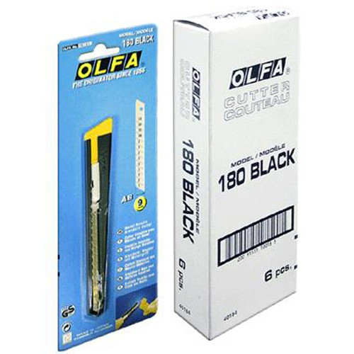 Сегментный нож 9 мм Olfa 180 black - Зображення 1