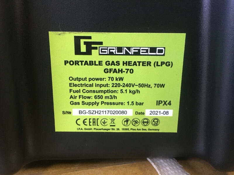Газовая тепловая пушка Grunfeld GFAH-51T 50квт - Зображення 3