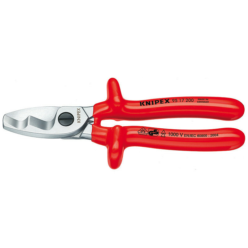 Ножницы для резки кабелей с двойными режущими кромками KNIPEX 95 17 200