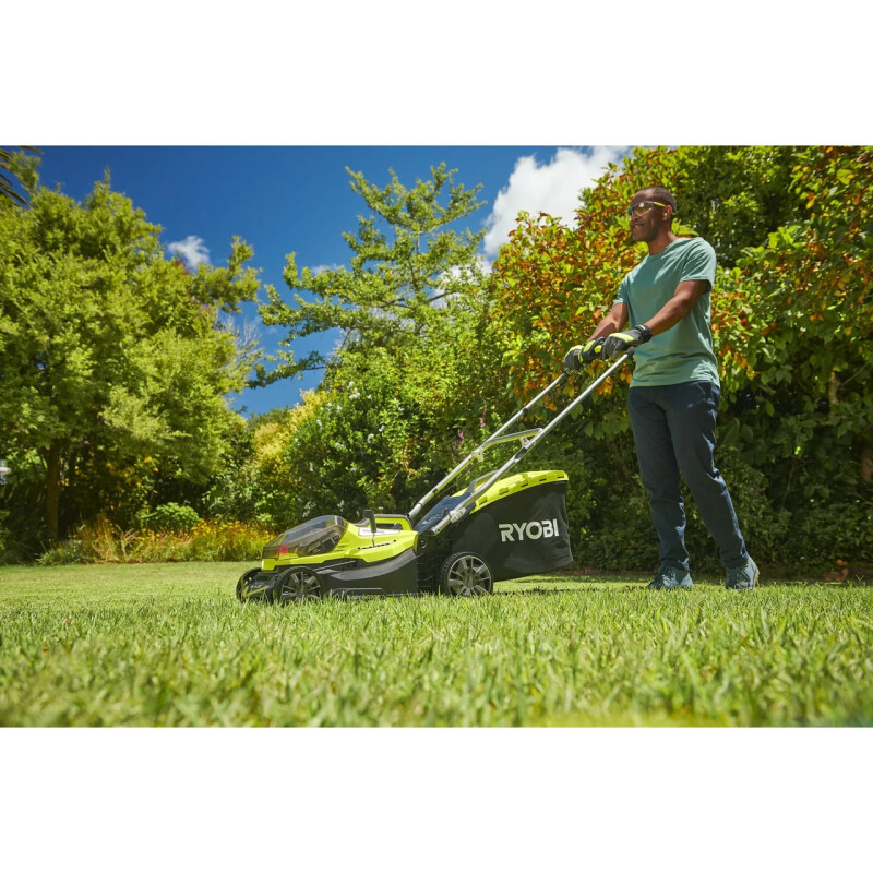 Аккумуляторная колесная газонокосилка, ширина скашивания 37см 18V RYOBI RY18LMX37A-0 ONE+ - Зображення 4