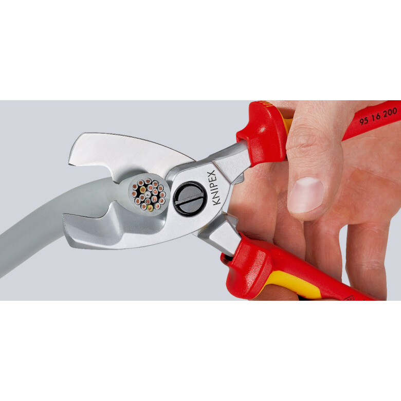 Ножницы для резки кабелей с двойными режущими кромками KNIPEX 95 17 200 - Зображення 1