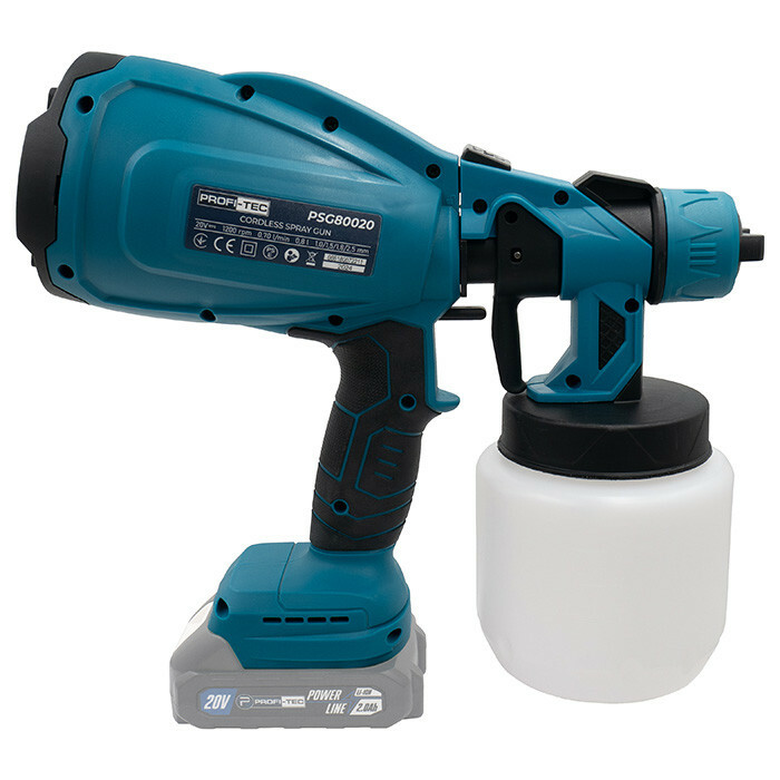 Аккумуляторный краскопульт PROFI-TEC PSG80020 POWERLine (без аккумулятора и зарядного устройства) - Зображення 4