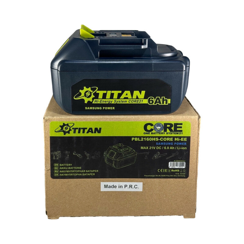 Аккумуляторная батарея TITAN PBL2160S-CORE 6ah высокотоковые елементы 21700 SAMSUNG (совместима с MAKITA LXT) - Зображення 3