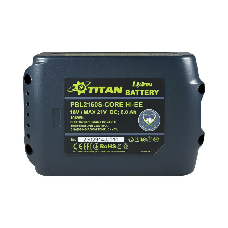 Аккумуляторная батарея TITAN PBL2160S-CORE 6ah высокотоковые елементы 21700 SAMSUNG (совместима с MAKITA LXT) - Зображення 2