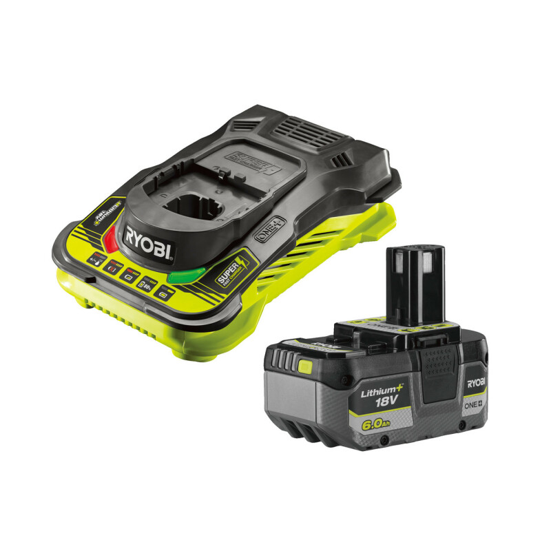 Набор из аккумулятора и зарядного устройства (1х6.0Ач) RYOBI ONE+ RC18150-160XG - Зображення 1