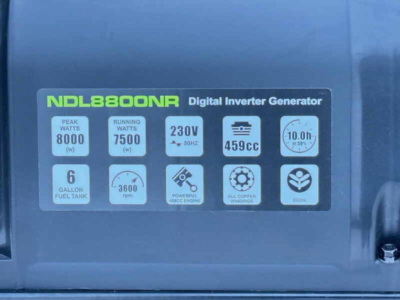 Безшумный инверторный генератор NDL8800NR с электростартером номинальная мощность 7,2 кВт - Зображення 6